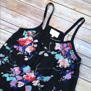 NWOT Yumi Kim Black Floral Racerback Blouse